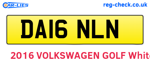 DA16NLN are the vehicle registration plates.