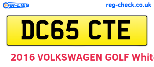 DC65CTE are the vehicle registration plates.
