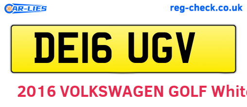 DE16UGV are the vehicle registration plates.