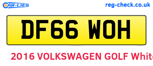 DF66WOH are the vehicle registration plates.