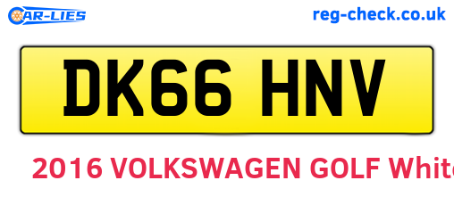 DK66HNV are the vehicle registration plates.