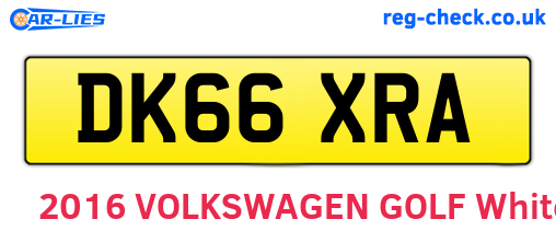 DK66XRA are the vehicle registration plates.