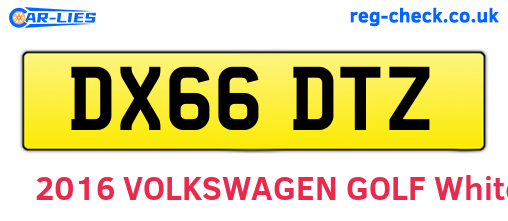 DX66DTZ are the vehicle registration plates.