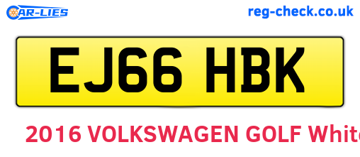 EJ66HBK are the vehicle registration plates.