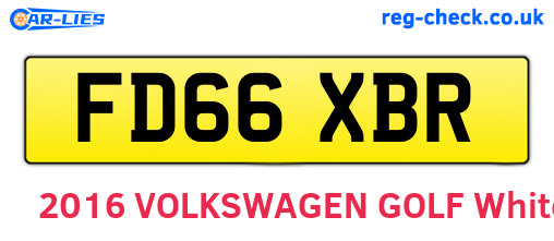 FD66XBR are the vehicle registration plates.