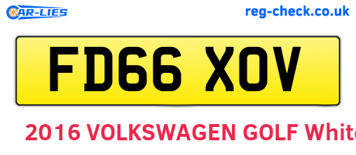 FD66XOV are the vehicle registration plates.