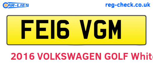 FE16VGM are the vehicle registration plates.