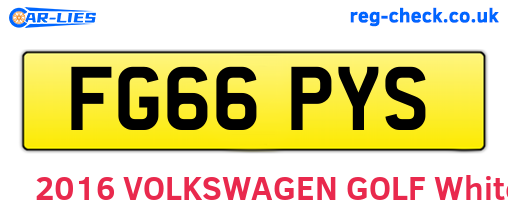 FG66PYS are the vehicle registration plates.