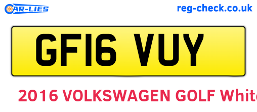 GF16VUY are the vehicle registration plates.