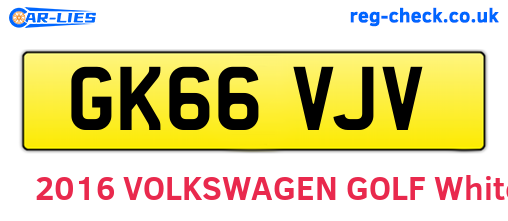 GK66VJV are the vehicle registration plates.