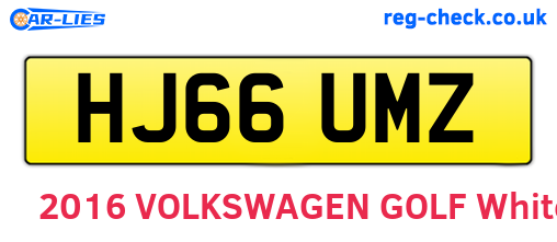 HJ66UMZ are the vehicle registration plates.