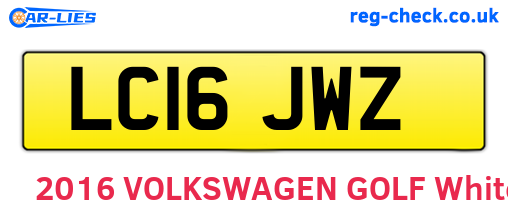 LC16JWZ are the vehicle registration plates.