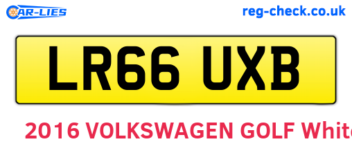 LR66UXB are the vehicle registration plates.