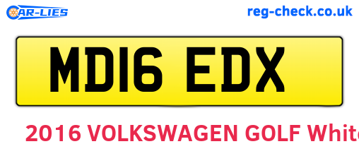 MD16EDX are the vehicle registration plates.