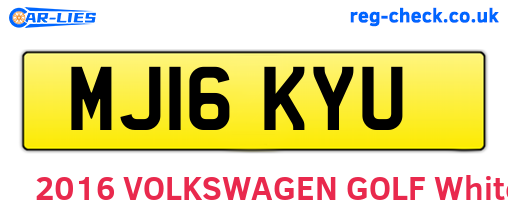 MJ16KYU are the vehicle registration plates.