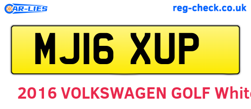 MJ16XUP are the vehicle registration plates.