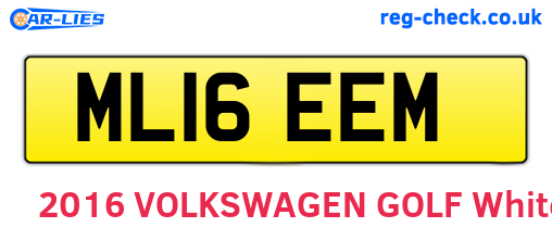 ML16EEM are the vehicle registration plates.