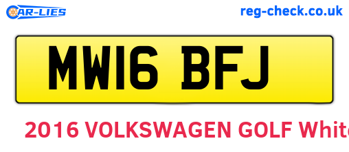 MW16BFJ are the vehicle registration plates.