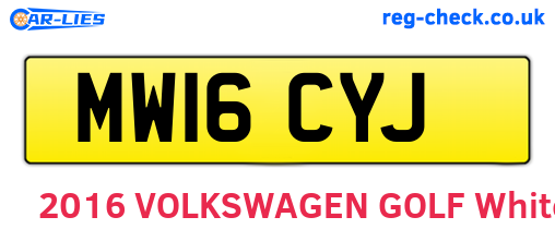 MW16CYJ are the vehicle registration plates.