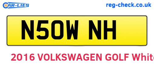 N50WNH are the vehicle registration plates.