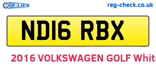 ND16RBX are the vehicle registration plates.