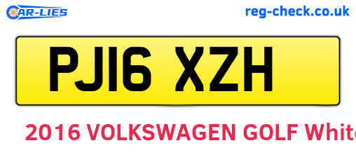 PJ16XZH are the vehicle registration plates.