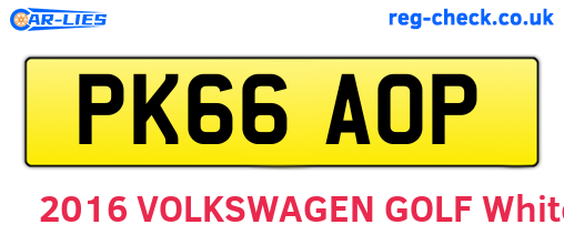 PK66AOP are the vehicle registration plates.