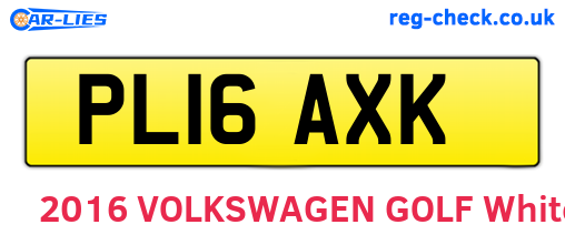 PL16AXK are the vehicle registration plates.