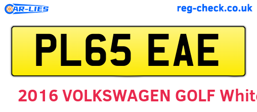 PL65EAE are the vehicle registration plates.