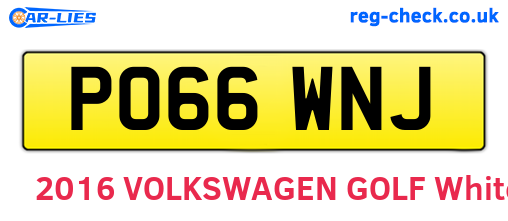 PO66WNJ are the vehicle registration plates.