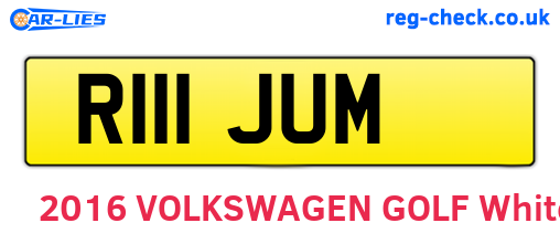 R111JUM are the vehicle registration plates.
