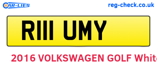R111UMY are the vehicle registration plates.