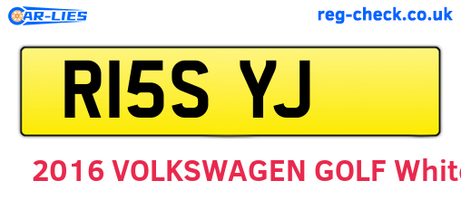 R15SYJ are the vehicle registration plates.