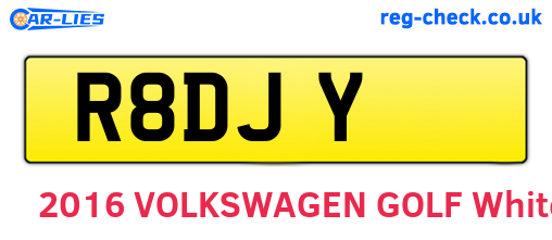 R8DJY are the vehicle registration plates.