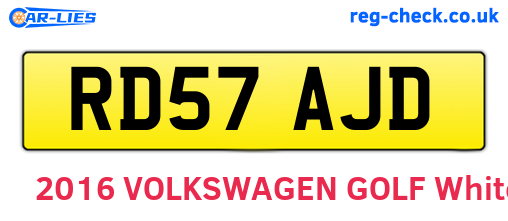 RD57AJD are the vehicle registration plates.