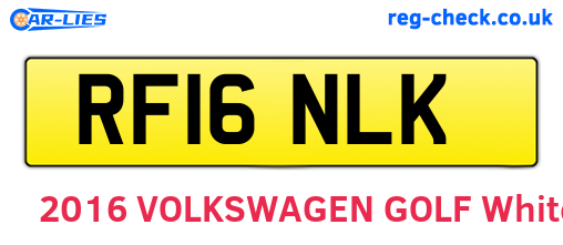RF16NLK are the vehicle registration plates.