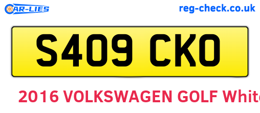 S409CKO are the vehicle registration plates.