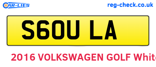 S60ULA are the vehicle registration plates.