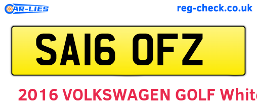 SA16OFZ are the vehicle registration plates.