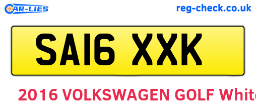 SA16XXK are the vehicle registration plates.