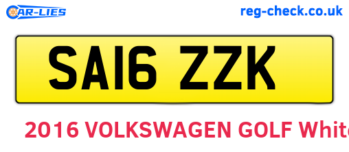 SA16ZZK are the vehicle registration plates.