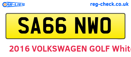 SA66NWO are the vehicle registration plates.