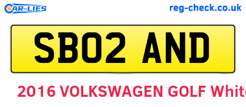 SB02AND are the vehicle registration plates.
