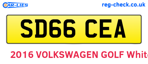 SD66CEA are the vehicle registration plates.