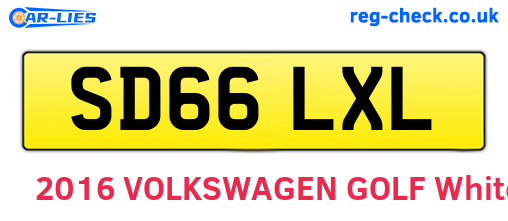 SD66LXL are the vehicle registration plates.