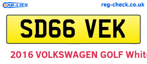 SD66VEK are the vehicle registration plates.