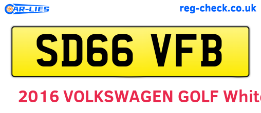 SD66VFB are the vehicle registration plates.