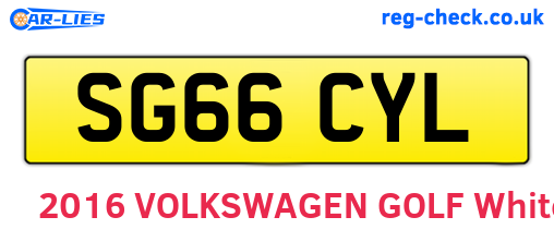 SG66CYL are the vehicle registration plates.