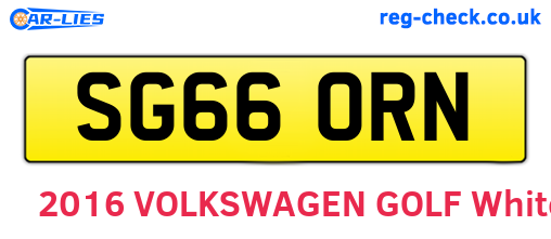 SG66ORN are the vehicle registration plates.