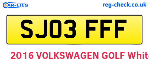 SJ03FFF are the vehicle registration plates.